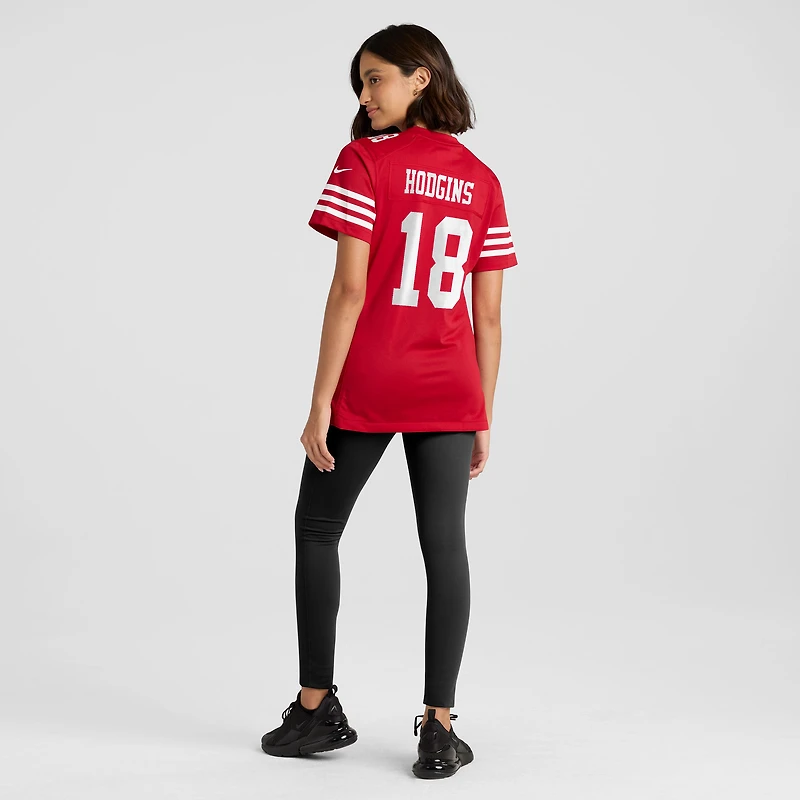 Maillot de match Nike Isaiah Hodgins Scarlet des San Francisco 49ers pour femme