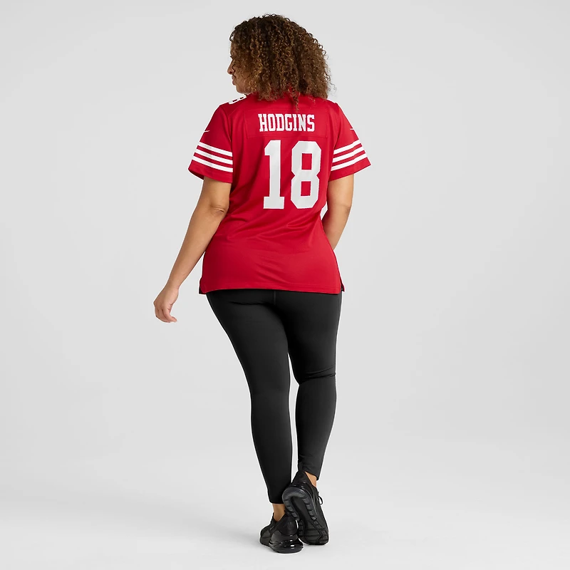 Maillot de match Nike Isaiah Hodgins Scarlet des San Francisco 49ers pour femme