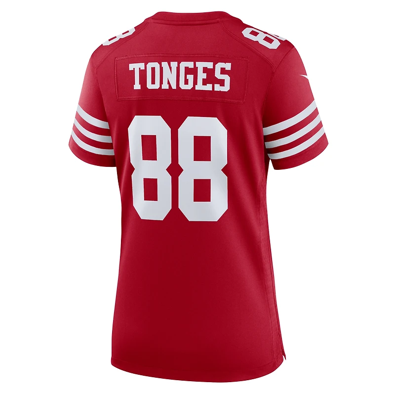 Women's Nike Jake Tonges  Scarlet San Francisco 49ers Team Game Jersey