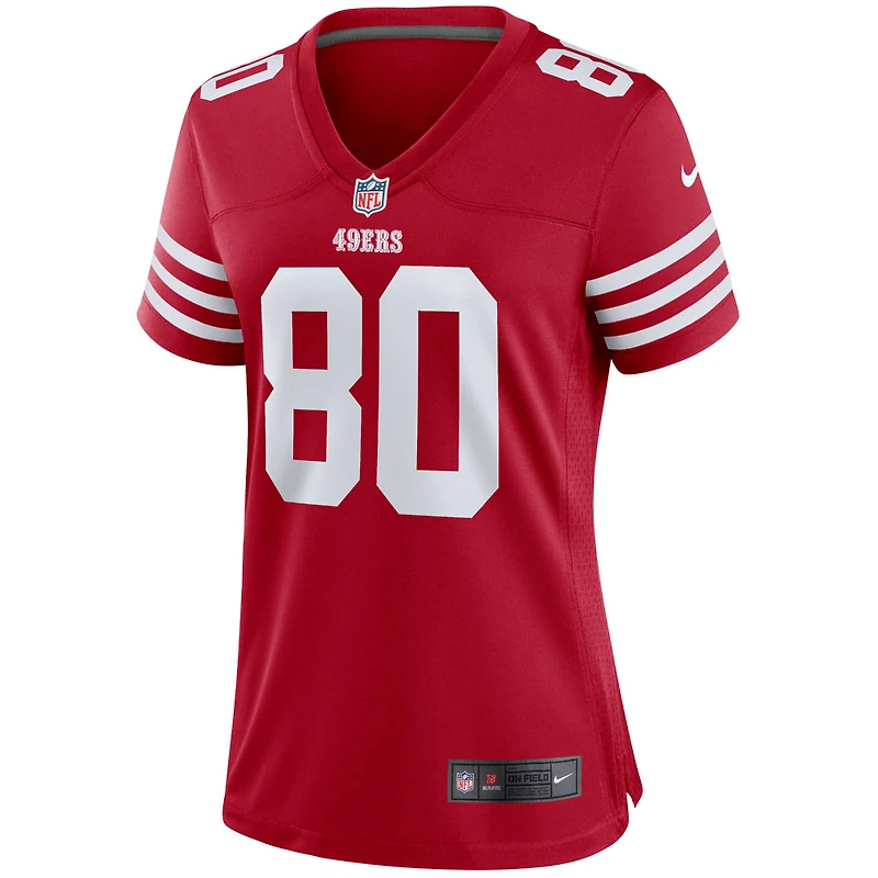 Maillot de match joueur retraité Nike Jerry Rice Scarlet des San Francisco 49ers pour femme