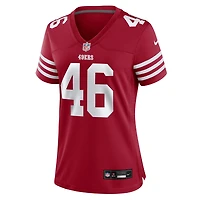 Maillot de match Nike Jon Weeks Scarlet des San Francisco 49ers pour femme
