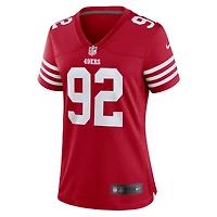 Maillot de match l'équipe Nike Jordan Elliott Scarlet des San Francisco 49ers pour femme