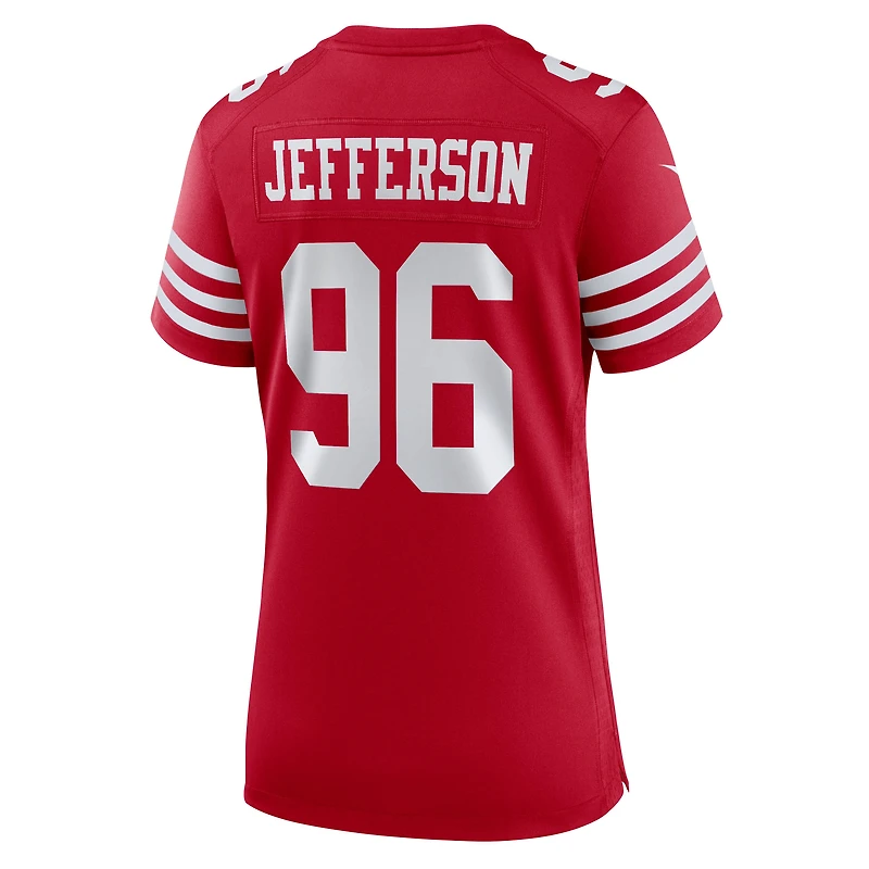 Maillot Nike Jordan Jefferson Scarlet pour femme des San Francisco 49ers