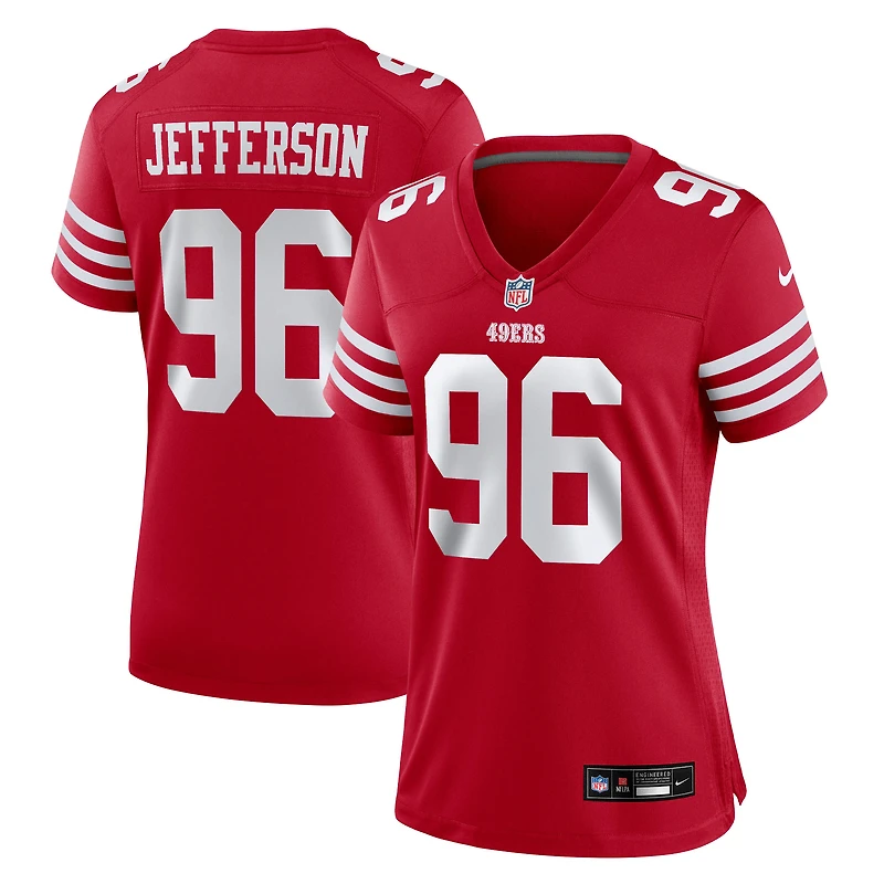 Maillot Nike Jordan Jefferson Scarlet pour femme des San Francisco 49ers