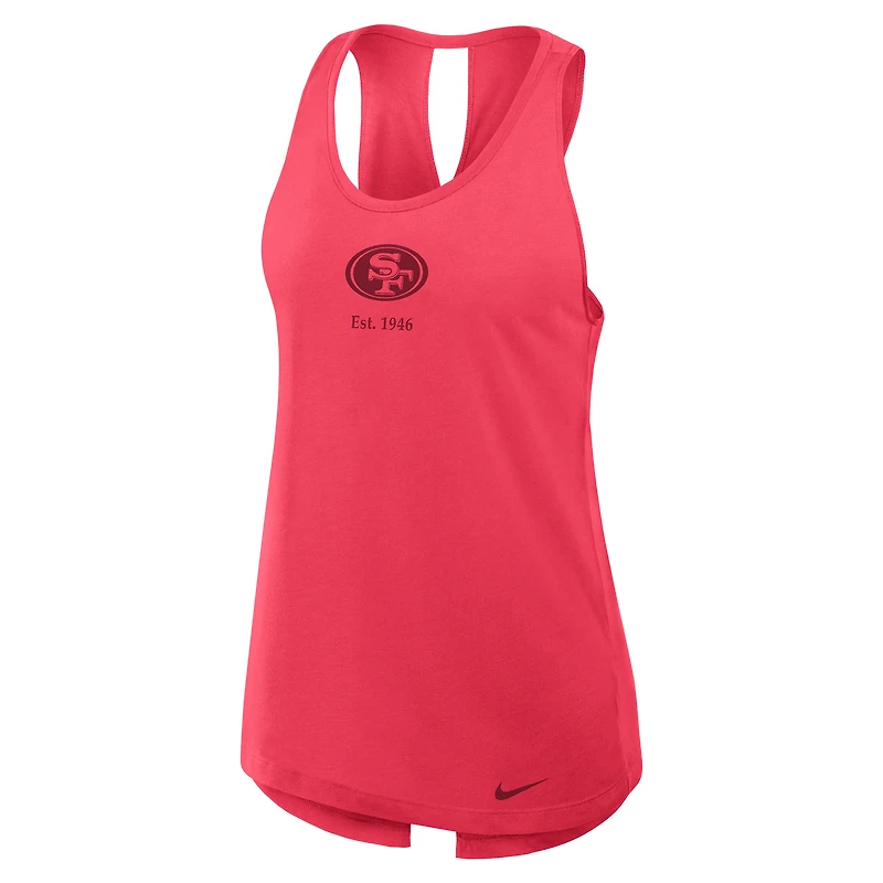 Women's Nike Light Red San Francisco 49ers Glory Open-Back Crisscross Dri-FIT Tank Top