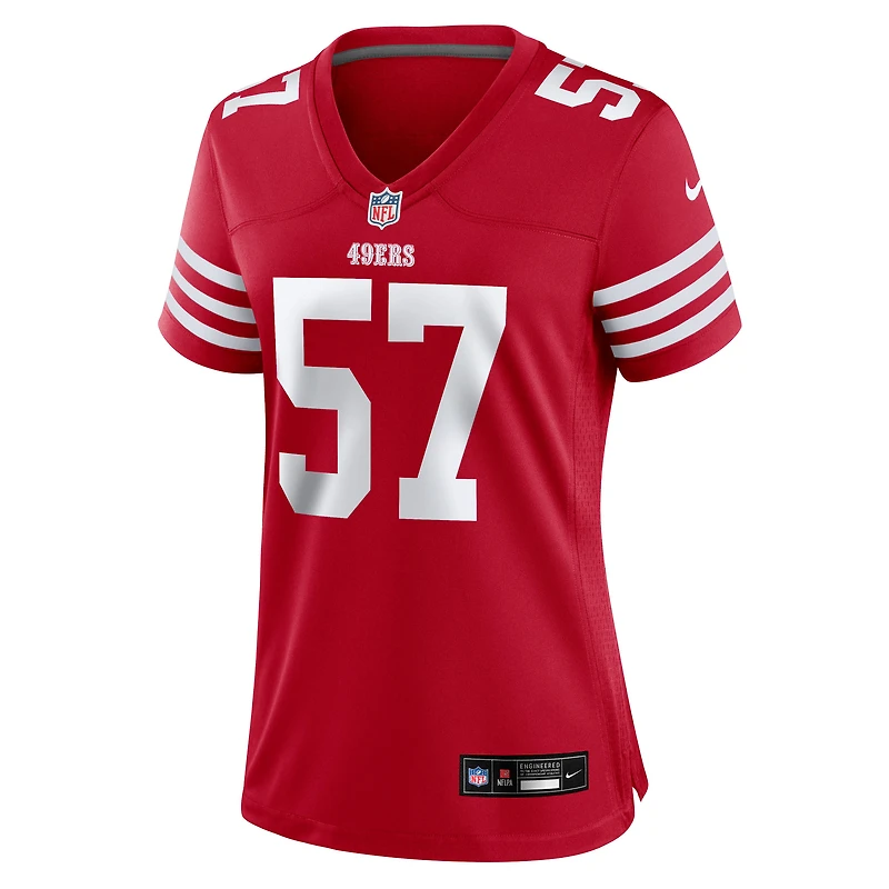 Maillot de match Nike Luke Gifford Scarlet des San Francisco 49ers pour femme