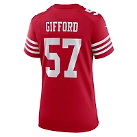 Maillot de match Nike Luke Gifford Scarlet des San Francisco 49ers pour femme
