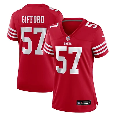 Maillot de match Nike Luke Gifford Scarlet des San Francisco 49ers pour femme