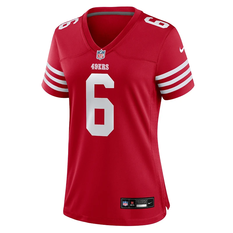 Maillot Nike Malik Mustapha Scarlet pour femme des San Francisco 49ers