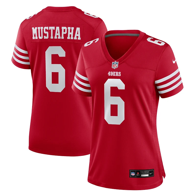 Maillot Nike Malik Mustapha Scarlet pour femme des San Francisco 49ers