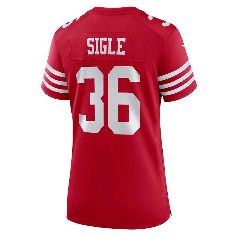 Maillot de match Nike Marques Sigle Scarlet des San Francisco 49ers pour femme