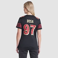 Maillot Nike Nick Bosa noir pour femme des San Francisco 49ers, collection Rivalries 2025