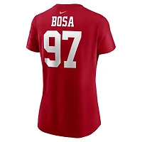 T-shirt avec nom et numéro de joueur Nike Nick Bosa Scarlet San Francisco 49ers pour femme