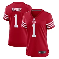 Maillot de match Nike numéro 1 Bride Scarlet des San Francisco 49ers pour femme