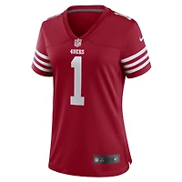 Maillot de match Nike numéro 1 Mom Scarlet des San Francisco 49ers pour femme