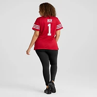 Maillot de match Nike numéro 1 Mom Scarlet des San Francisco 49ers pour femme