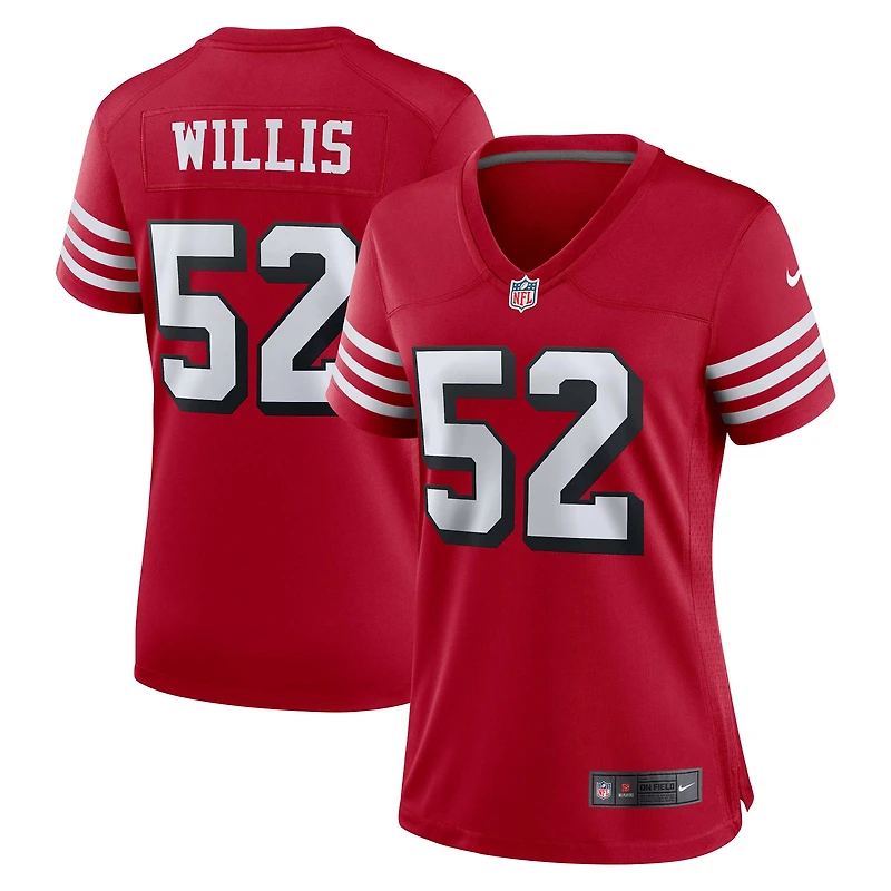 Maillot de match alternatif Nike Patrick Willis Scarlet pour femme des San Francisco 49ers