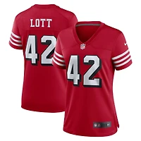 Maillot de jeu alternatif Nike Ronnie Lott Scarlet pour femme des San Francisco 49ers