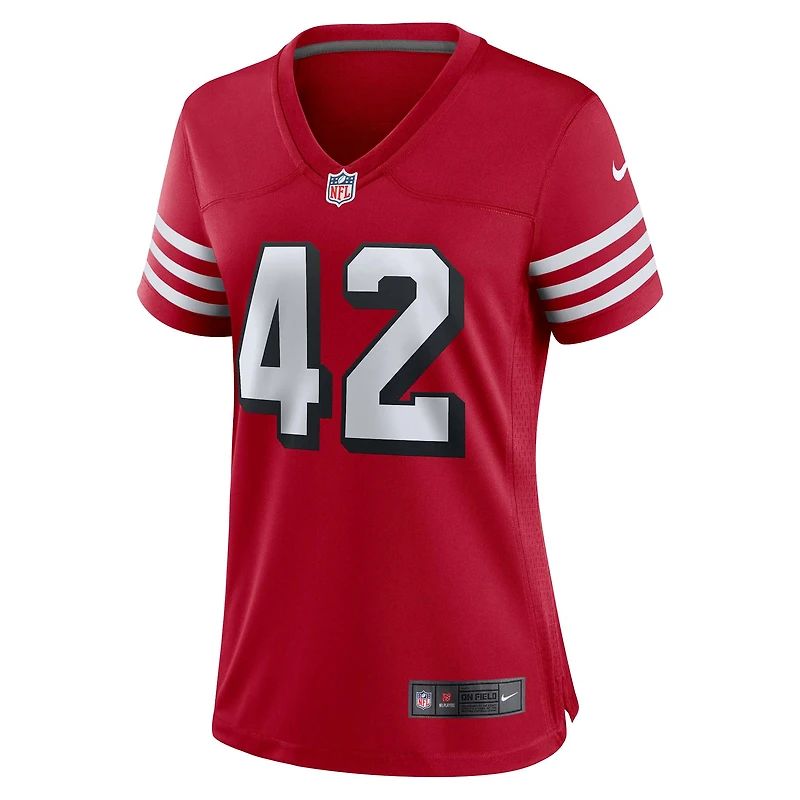 Maillot de jeu alternatif Nike Ronnie Lott Scarlet pour femme des San Francisco 49ers