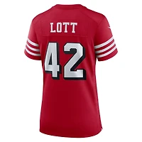 Maillot de jeu alternatif Nike Ronnie Lott Scarlet pour femme des San Francisco 49ers