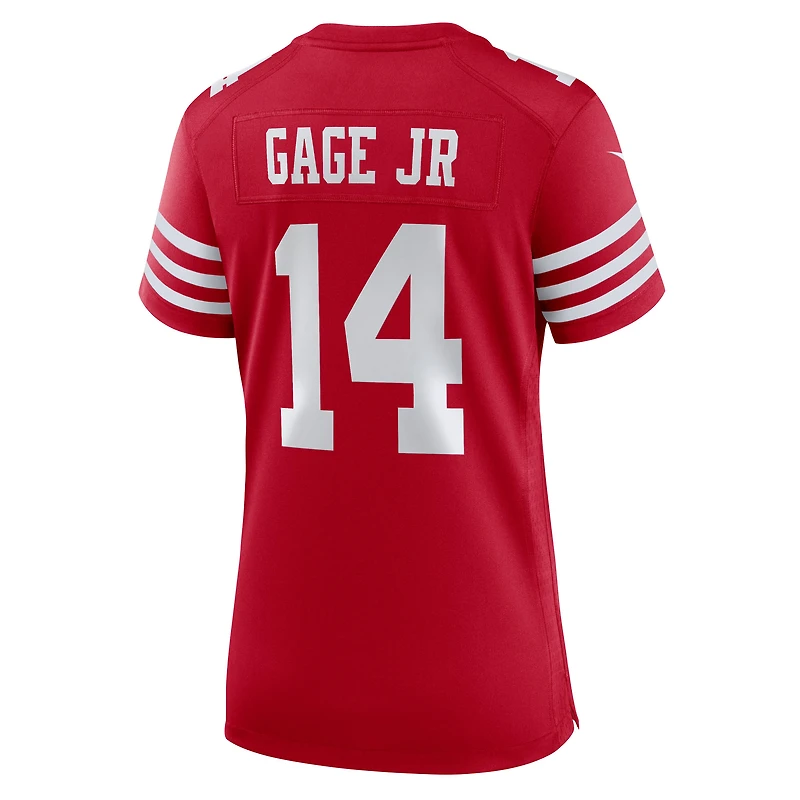 Maillot de match Nike Russell Gage Jr. Scarlet des San Francisco 49ers pour femme
