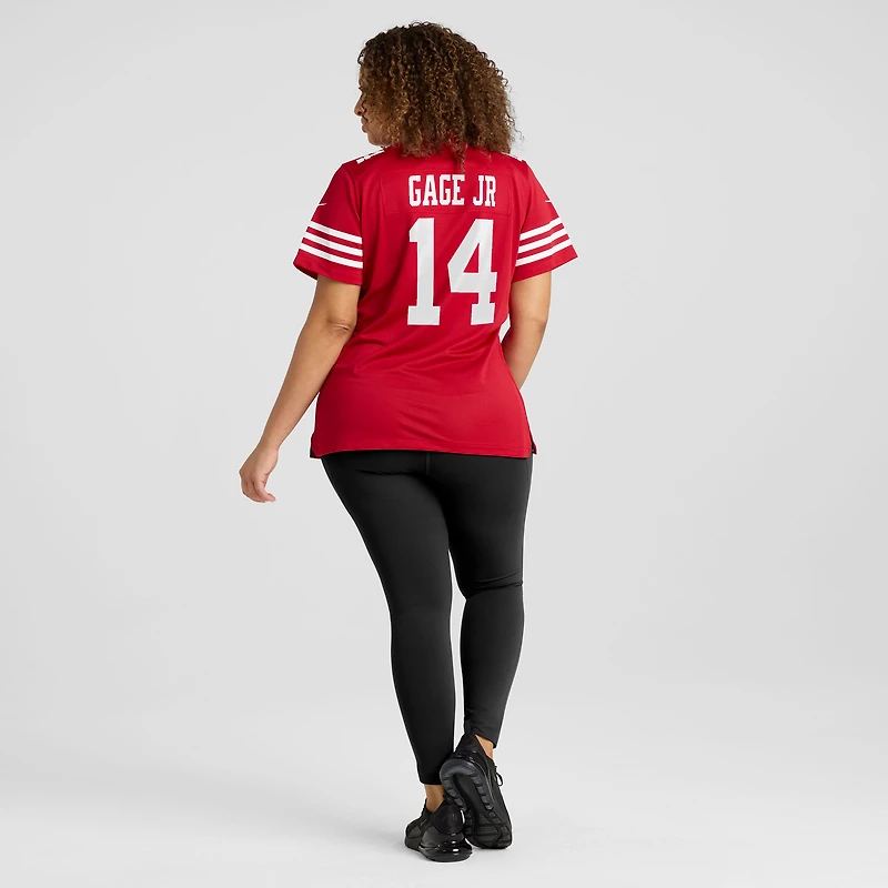 Maillot de match Nike Russell Gage Jr. Scarlet des San Francisco 49ers pour femme