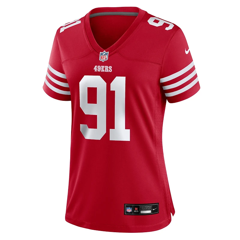 Women's Nike Sam Okuayinonu  Scarlet San Francisco 49ers Team Game Jersey