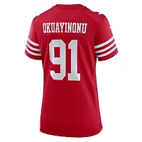 Women's Nike Sam Okuayinonu  Scarlet San Francisco 49ers Team Game Jersey
