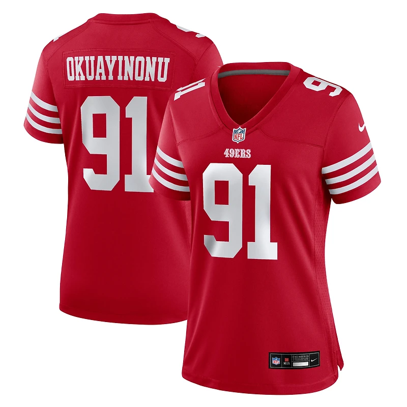 Women's Nike Sam Okuayinonu  Scarlet San Francisco 49ers Team Game Jersey