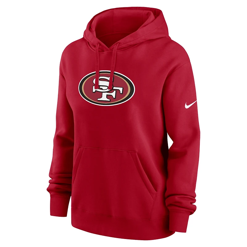Sweat à capuche en polaire Nike Scarlet San Francisco 49ers Club pour femme