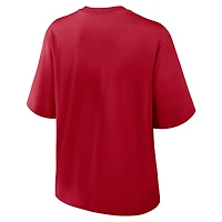 T-shirt Nike Scarlet San Francisco 49ers Essential Script pour femme, coupe décontractée
