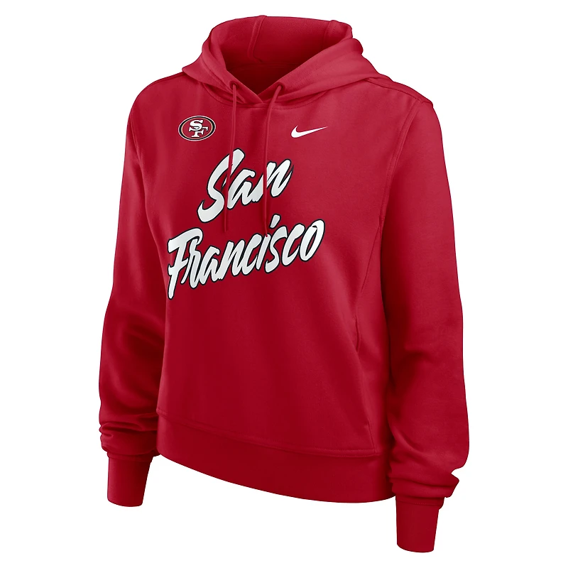 Sweat à capuche Nike Scarlet San Francisco 49ers Performance One Tri-Blend Dri-FIT pour femme