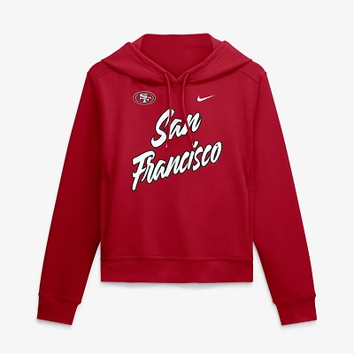 Women's Nike Scarlet San Francisco 49ers Performance One Tri-Blend Dri-FIT Hoodie