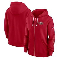 Sweat à capuche entièrement zippé Nike Scarlet San Francisco 49ers Phoenix pour femme, grande taille