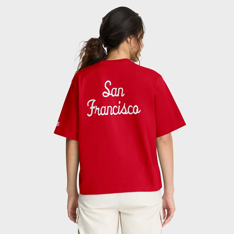 Women's Nike Scarlet San Francisco 49ers Rewind Pocket Boxy T-Shirt