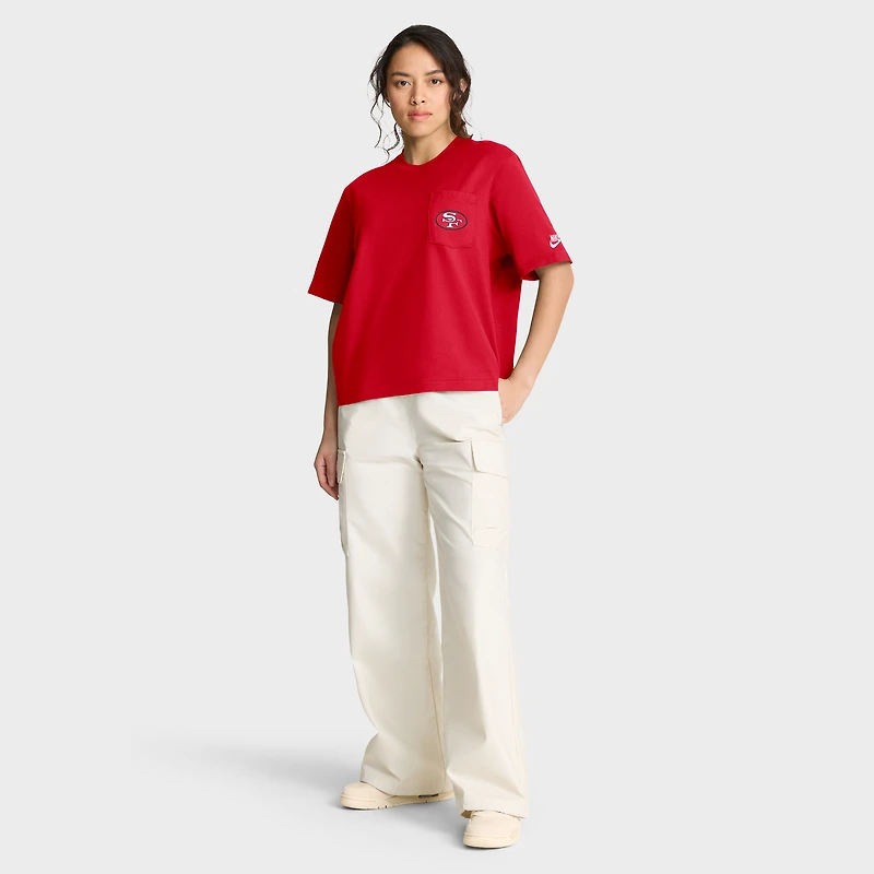 Women's Nike Scarlet San Francisco 49ers Rewind Pocket Boxy T-Shirt