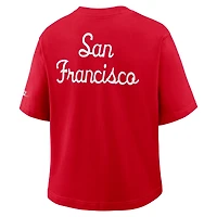 T-shirt Nike Scarlet Rewind Pocket Boxy pour femme des San Francisco 49ers