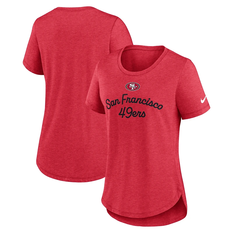 T-shirt Nike Scarlet San Francisco 49ers Tri-Blend pour femme