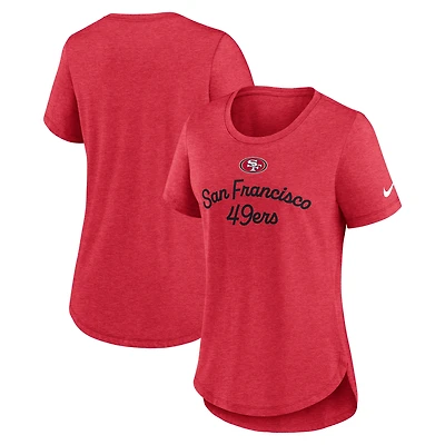T-shirt Nike Scarlet San Francisco 49ers Tri-Blend pour femme