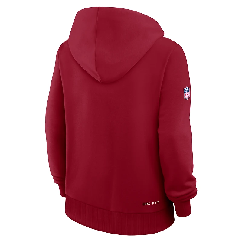 Sweat à capuche Nike Scarlet San Francisco 49ers Sideline Standard Issue Dri-FIT pour femme