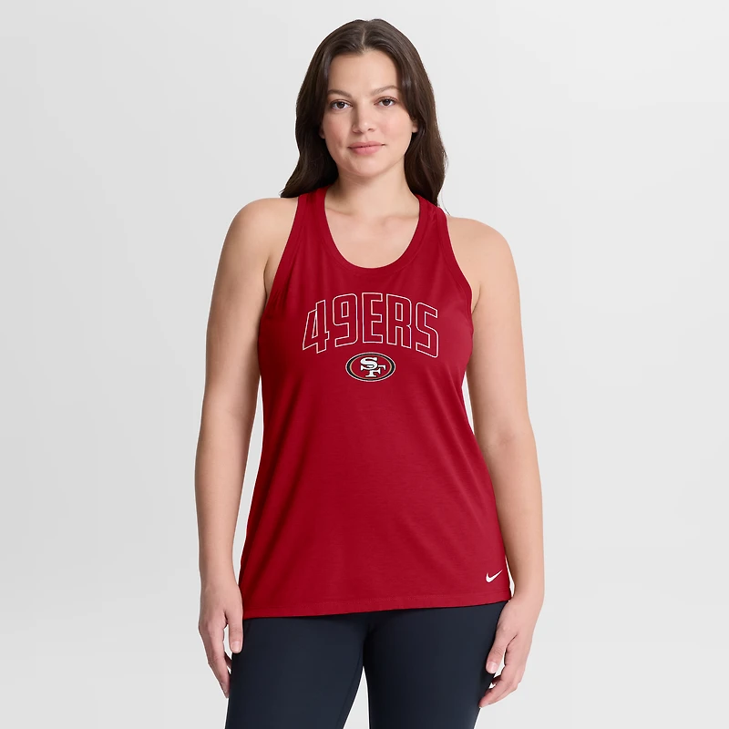 Women's Nike Scarlet San Francisco 49ers Tri-Blend Dri-FIT Racerback Tank Top