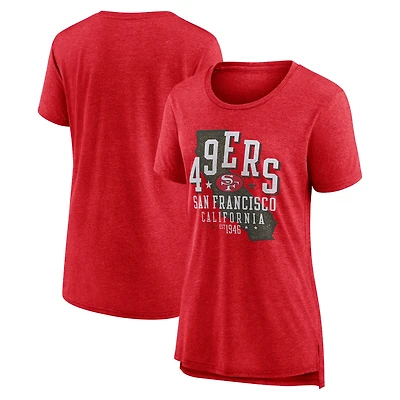 T-shirt à col rond Nike Scarlet San Francisco 49ers Vintage Graphic Tri-Blend pour femme