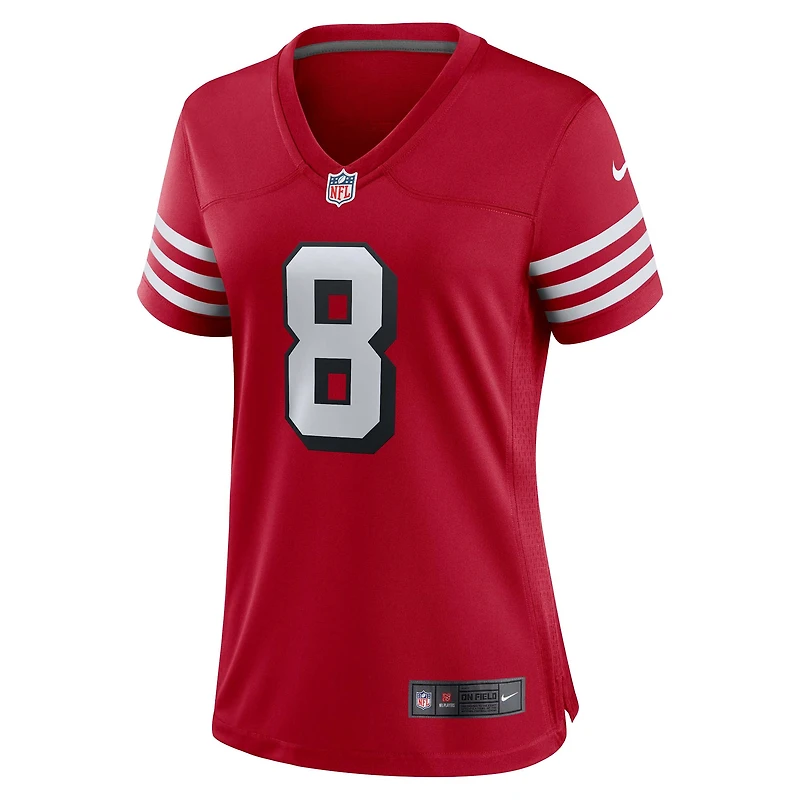 Maillot de match alternatif Nike Steve Young Scarlet pour femme des San Francisco 49ers