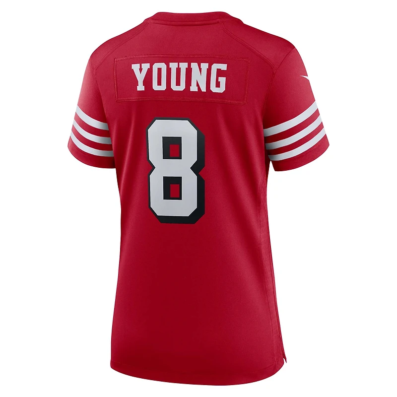 Maillot de match alternatif Nike Steve Young Scarlet pour femme des San Francisco 49ers