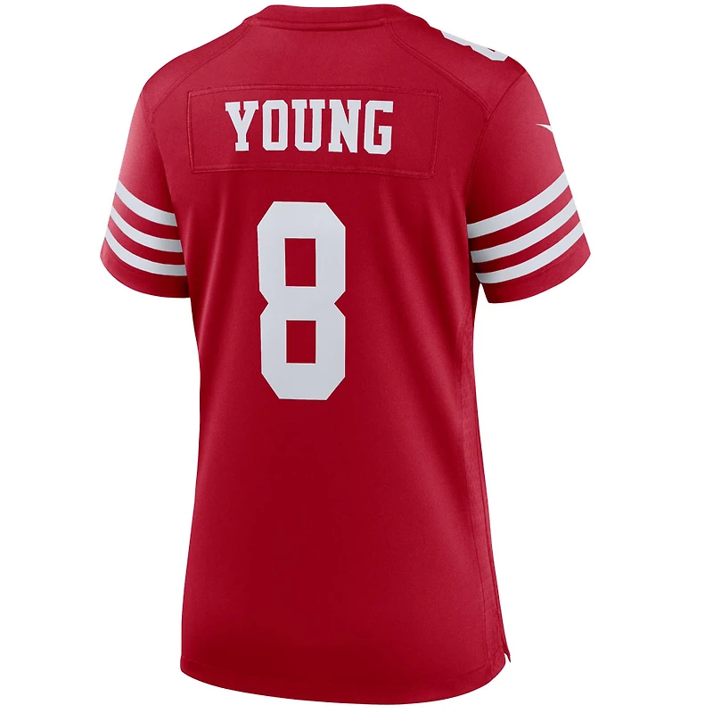 Maillot de match joueur retraité Nike Steve Young Scarlet des San Francisco 49ers pour femme