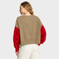 Women's Nike Tan San Francisco 49ers Oversized Rewind Pullover Sweatshirt