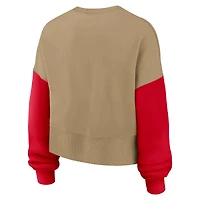 Women's Nike Tan San Francisco 49ers Oversized Rewind Pullover Sweatshirt