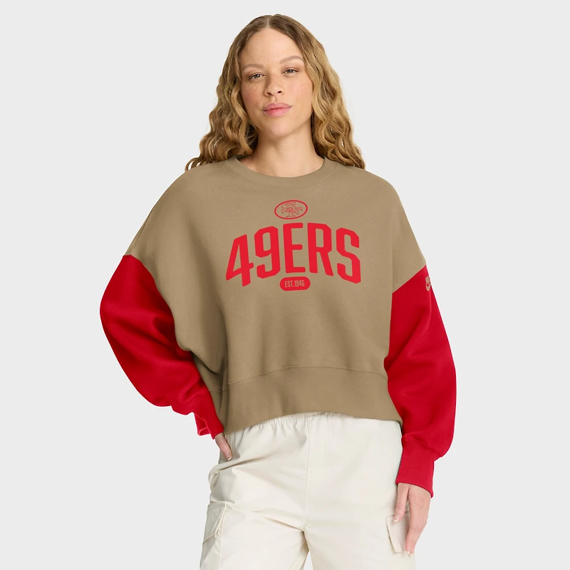 Sweat-shirt Nike Tan surdimensionné Rewind pour femme des San Francisco 49ers
