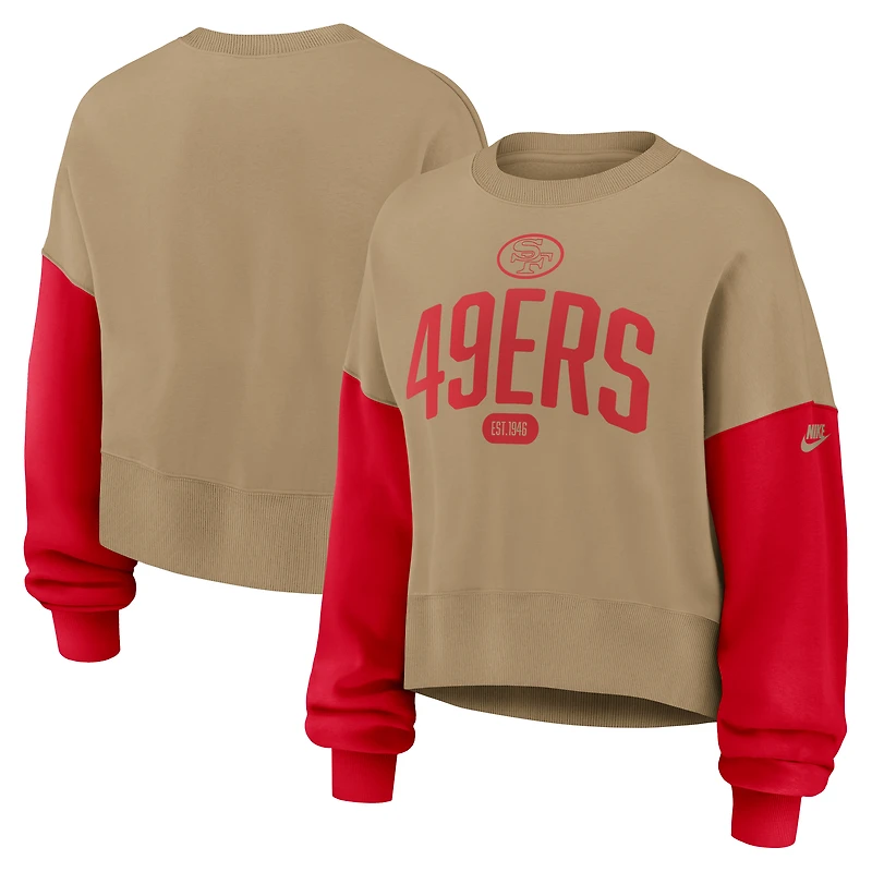 Sweat-shirt surdimensionné Nike Tan San Francisco 49ers pour femme