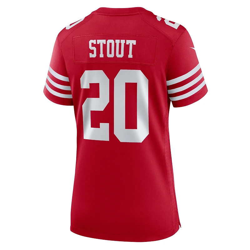 Maillot Nike Upton Stout Scarlet pour femme des San Francisco 49ers
